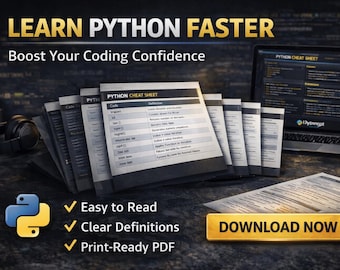 Python Code and Definition Cheat Sheets for Beginner to Pro