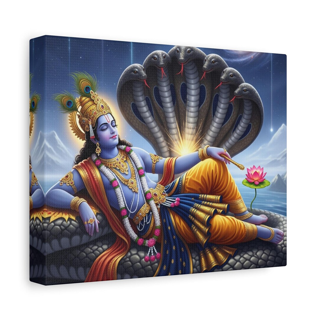 Hindu God Vishnu Canvas Art: Spiritual Home Decor - Etsy