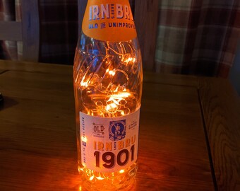 Irn Bru Glass Bottle Light with Harris Tweed Accent