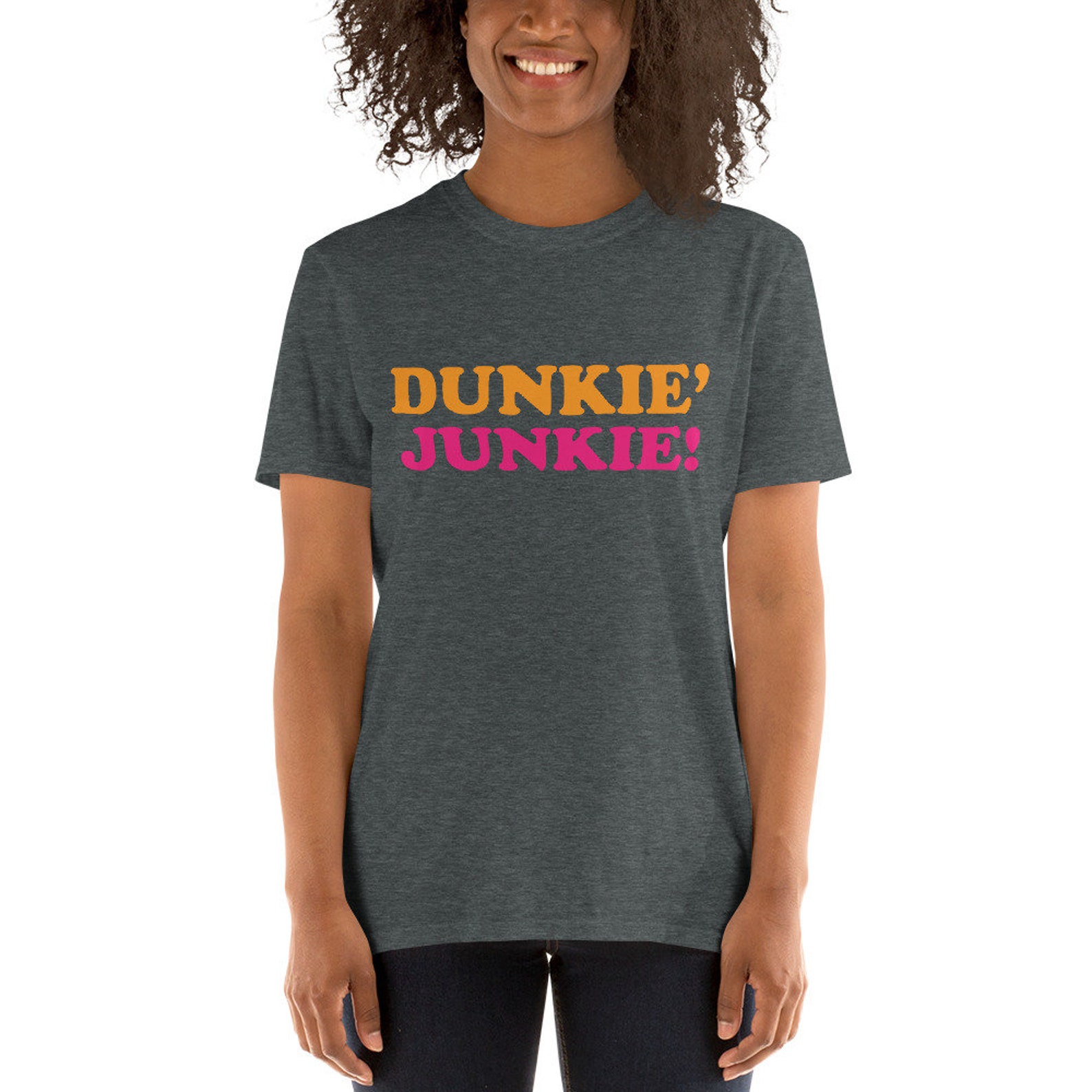 Dunkie Junkie short sleeve T-Shirt Dunkin donuts Coffee | Etsy
