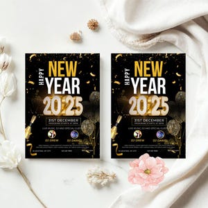 Editable New Year Party Invitation, 2025 New Year Invitation, Digital New Years Party Invitation, New Celebration Invite, Instant Download