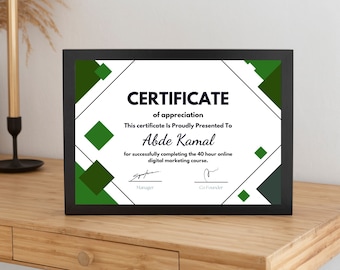 Editable Certificate Of Appreciation Template, Printable Appreciation Certificate, Appreciation Gift Certificate Canva Template.