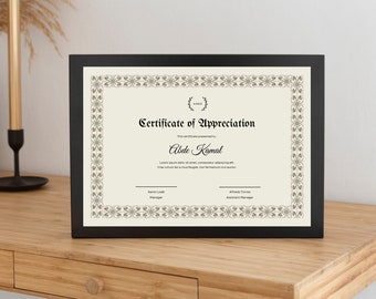 Editable Certificate Of Appreciation Template, Printable Canva Gift, Customizable Certificate, Appreciation Award, DIY Gift