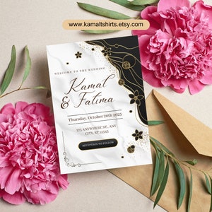 Elegant White Gold Save the Date Wedding Card, Luxury Invitation, Wedding Stationery Set, Classic Design, Personalized Date Announcement