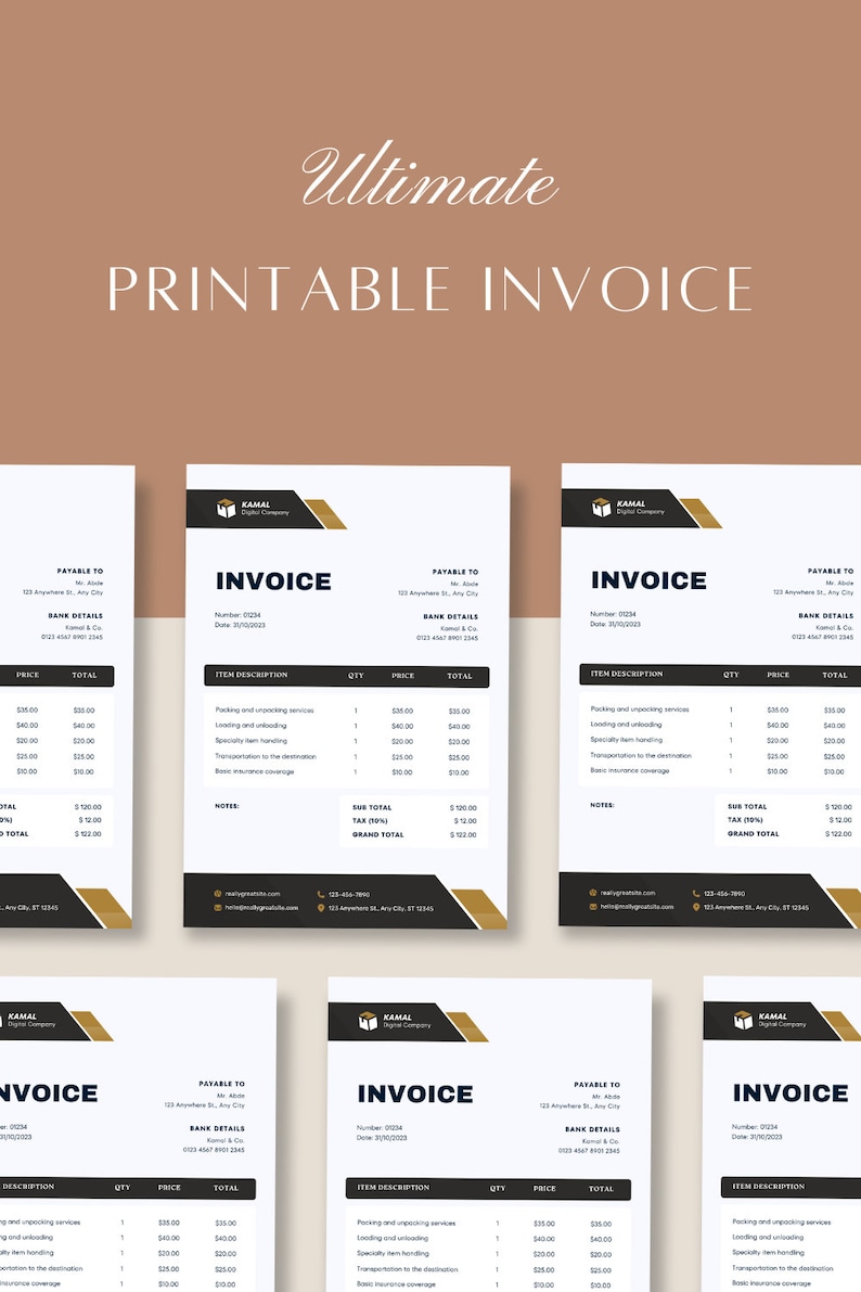 Mastercard Invoice Corporate Service Invoice Template, Custom Business Invoice ...