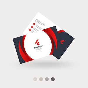 Black Red And White Modern Creative Business Card, Professional Branding Custom Design, Canva customizable