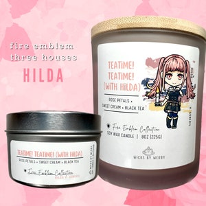 Hilda Fire Emblem-Inspired Scented Soy Candle Teatime Teatime with Hilda image 1