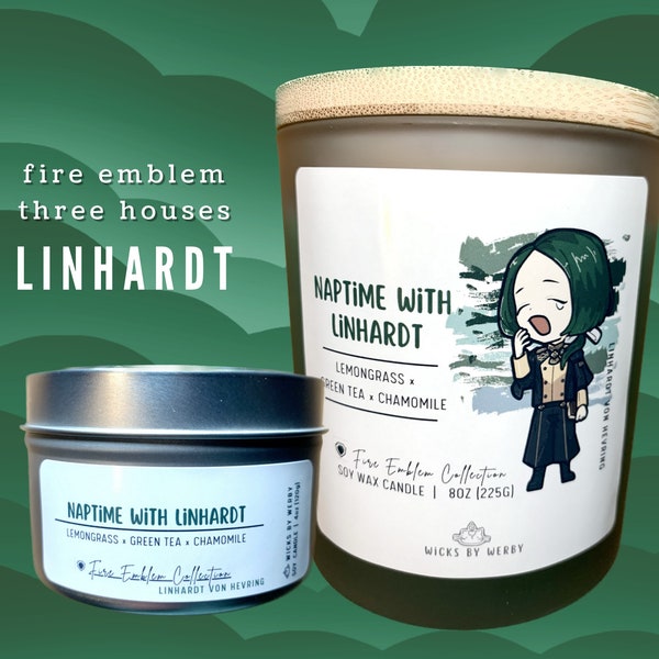 Linhardt | Fire Emblem-Inspired Scented Soy Candle | Naptime with Linhardt