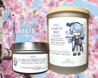 Ayato | GI-Inspired Candle | "Hmph...! This Milk Tea Medley Beckons!"