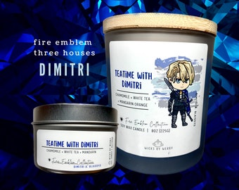 Dimitri | Fire Emblem-geïnspireerde geurende sojakaars | Theetijd met Dimitri