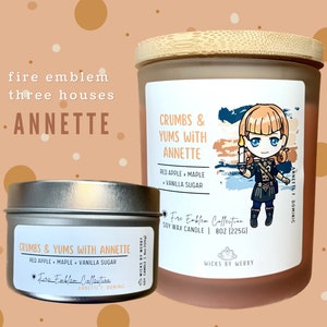 Annette | Fire Emblem-Inspired Scented Soy Candle | Crumbs and Yums with Annette