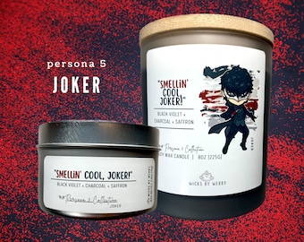 Joker | Persona 5-geïnspireerde geurende sojakaars | Het ruikt lekker, Joker!