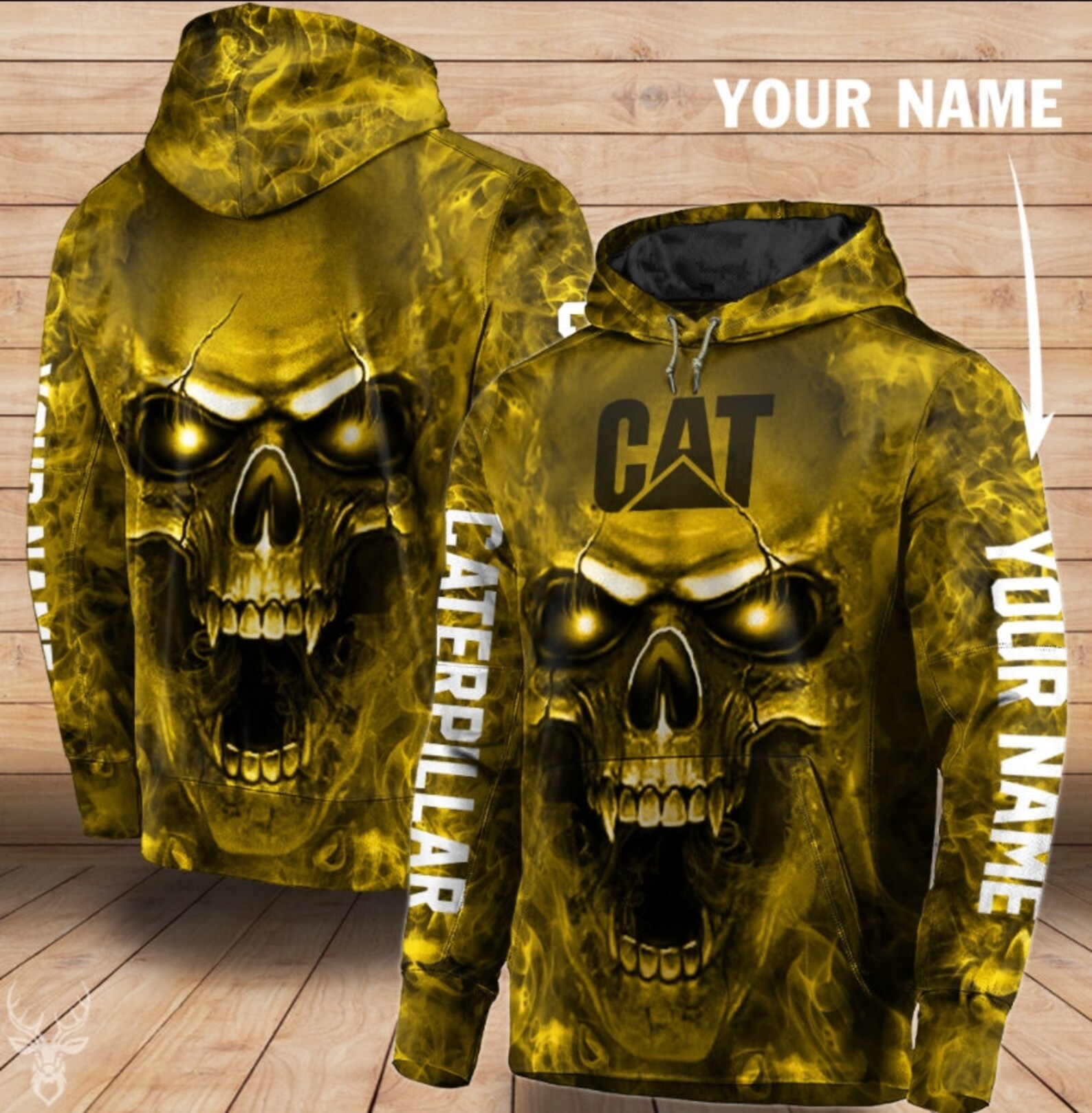 Skull Caterpillar Hoodie 3D All Over Print Heavy Equipment Etsy