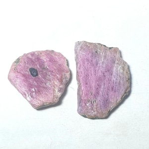 Natural Unpolished Ruby Rough Gemstone Specimen, Raw Slice Crystal (Ct. 128.40)