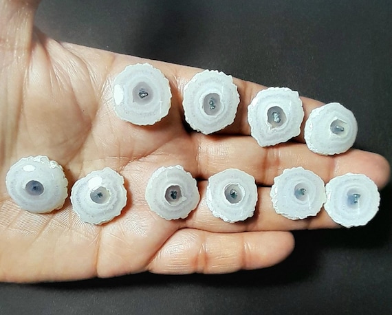Natural Solar Quartz Evil Eye Cabochons – Healing Crystal for Jewelry Making