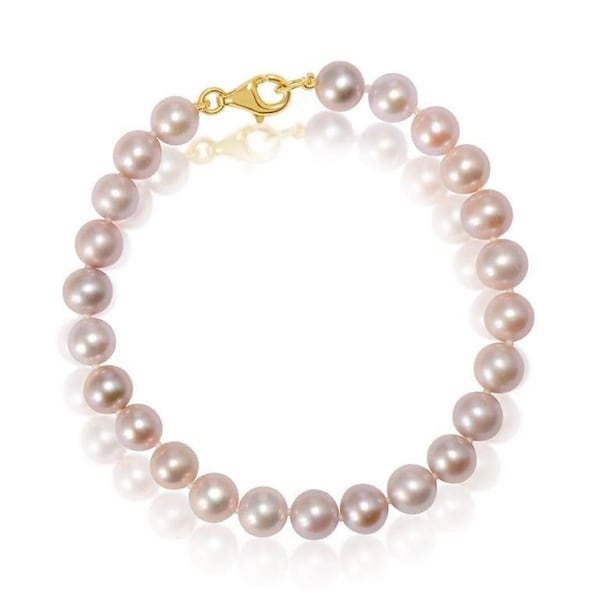 14K Gold-Plated Pink Pearl Bracelet