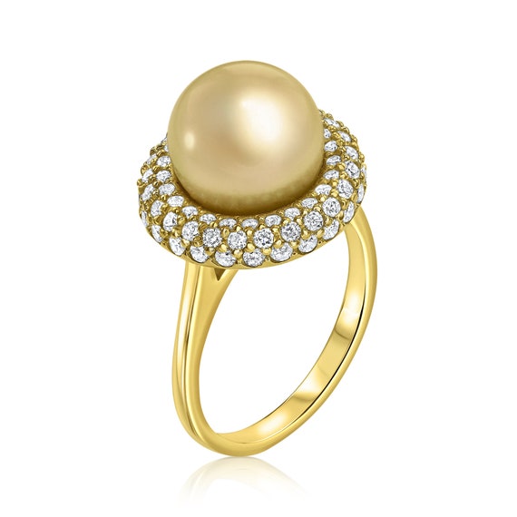 1 Carat Brilliant Cut Diamond Ring 4A Golden South Sea | Etsy