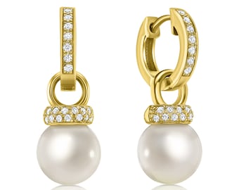 South Sea Pearl Earrings, Rare Natural Pearls, Bridal Pearl Earrings, Pearl And Diamond Earrings, Real Diamonds, Dangling Earrings, 14K Gold