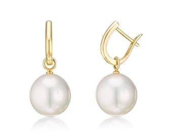 Real Pearl Earrings, Edison Pearl Earrings, Natural Pearls, Pearl Pendant, Classic Pearl Earrings, Bride Pearl Earrings, 14k Gold Dangle