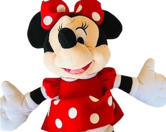 Walt Disney Peluche Peluche Vintage vtg giocattolo figura mondo negozio disneyland collezionabile Minnie Mouse 20 pollici 20"