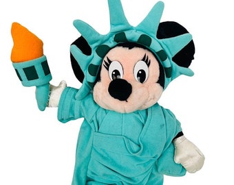Walt Disney Plüsch Stofftier Vintage Vtg Spielzeug Figur Weltladen Disneyland Sammlerstück Minnie Maus Freiheitsstatue
