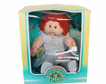 Cabbage Patch Kids Coleco Xavier Roberts Vintage nib box adoption papers doll figure baby vtg girl dress redhead dental braces lip bumper