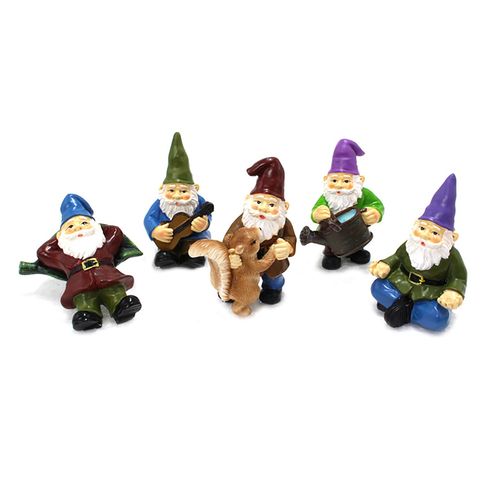 6 Pcs Of Resin Colorful Dwarf Series OrnamentsGarden Elf Etsy