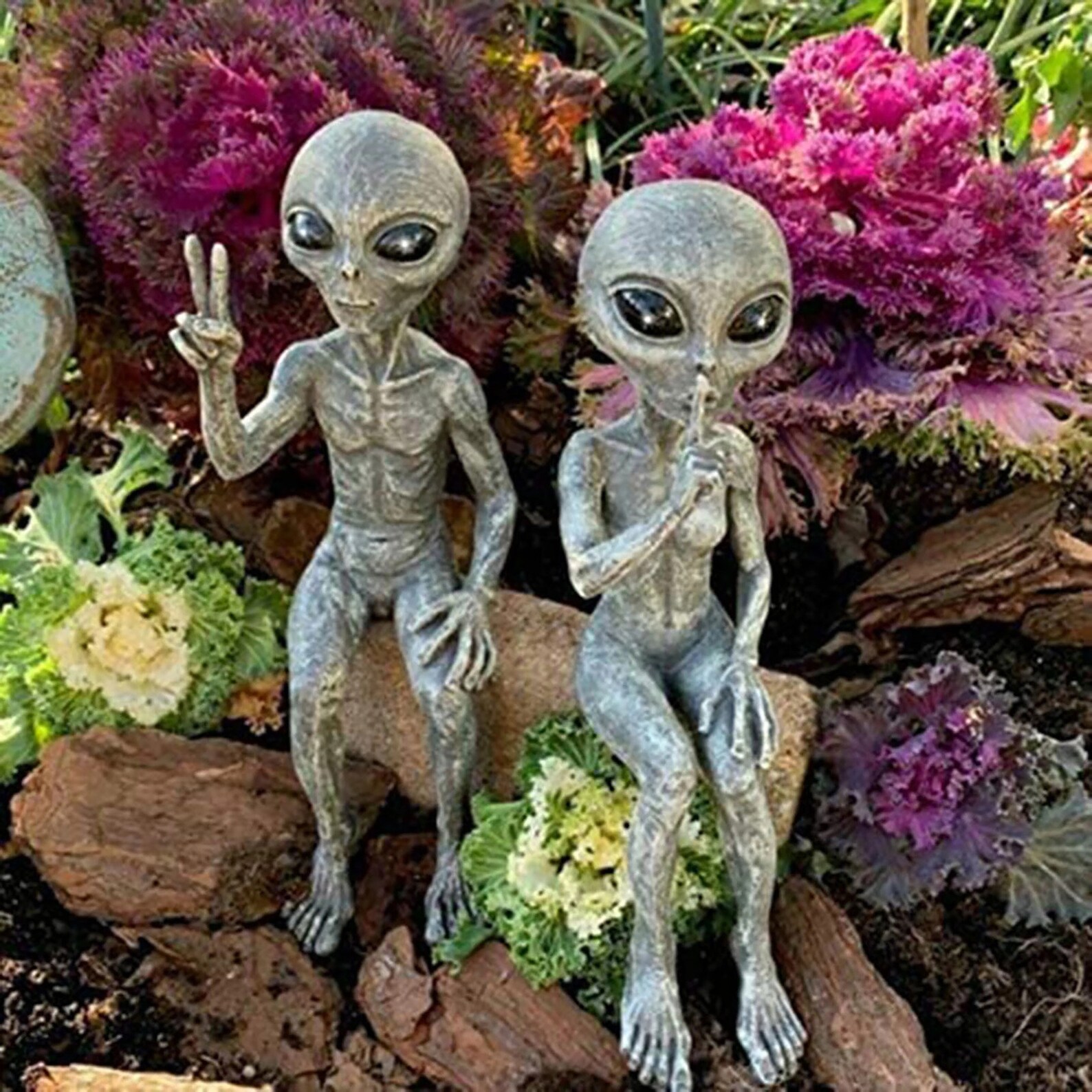 Outer Space Alien Statue /Garden Statues Figurine/ Indoor Etsy