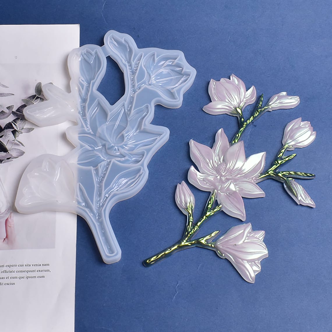 2 Flower Resin Silicone MoldFlower Casting Molds DIY Epoxy Etsy