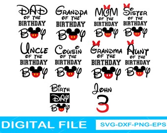 Mom Of Birthday Boy Mickey Svg Etsy
