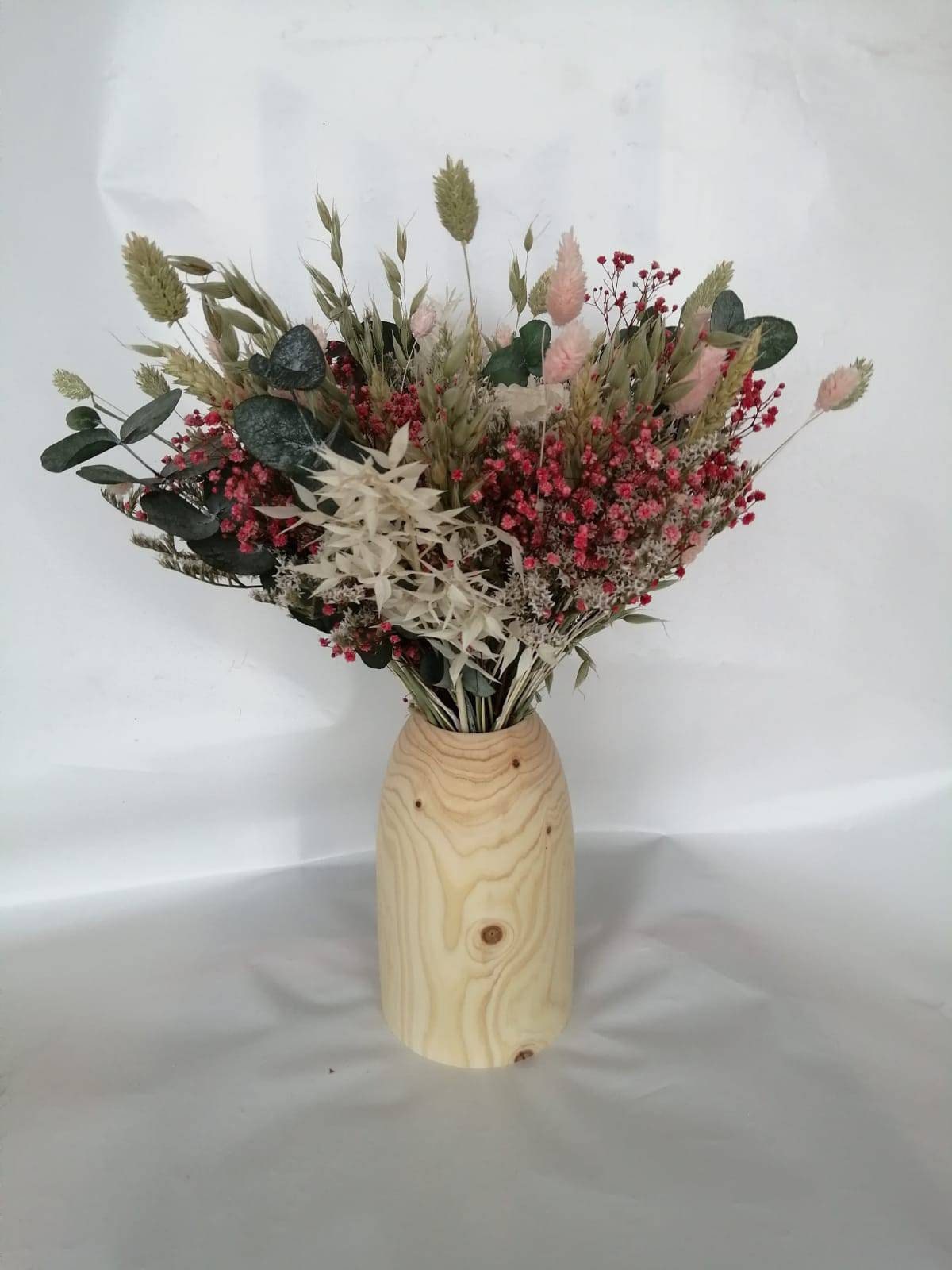 Vase en Bois Pour Fleurs Séchées Tourné à La Main France