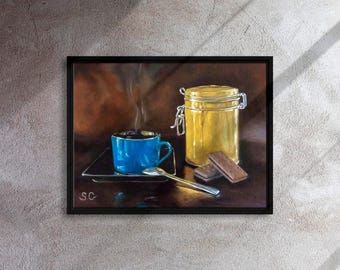 Coffee and Biscuits | Still Life Canvas Print | Kitchen & Café Wall Art