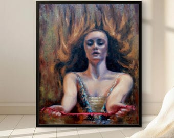 Gravity | Original Figurative Oil Painting | Contemporary Psychological Art | Framed Original Artwork