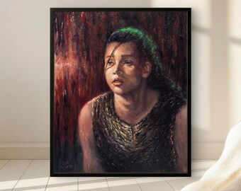 Between the Light | Original Figurative Oil Painting | Contemporary Psychological Art | Framed Original