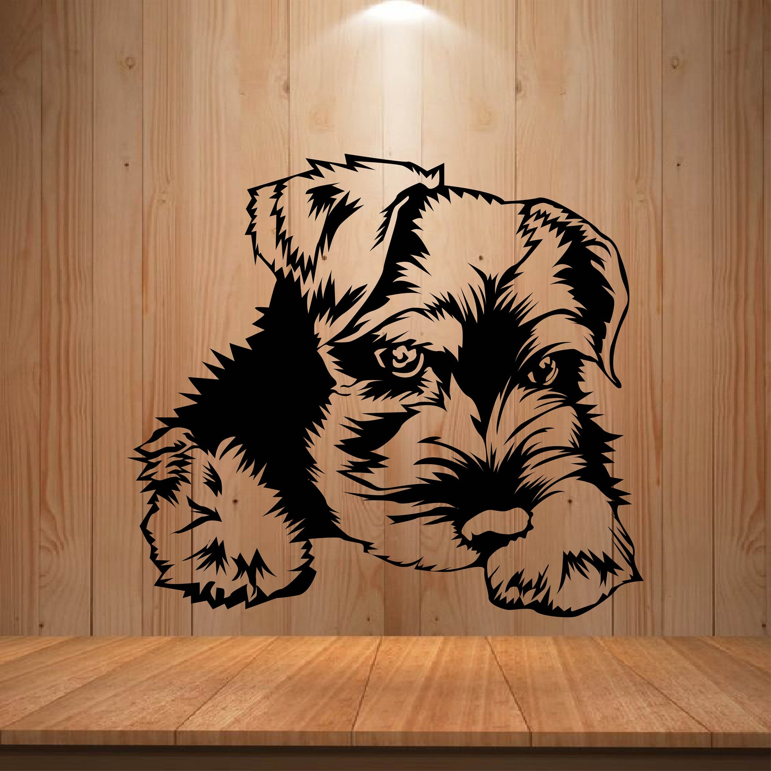 Miniature Schnauzer SVG Silhouettes dxf Dog Peeking SVG for | Etsy