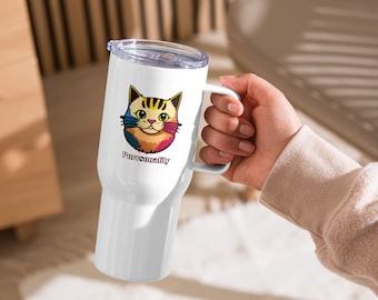 Purrsonality Cat Travel mug with a handle