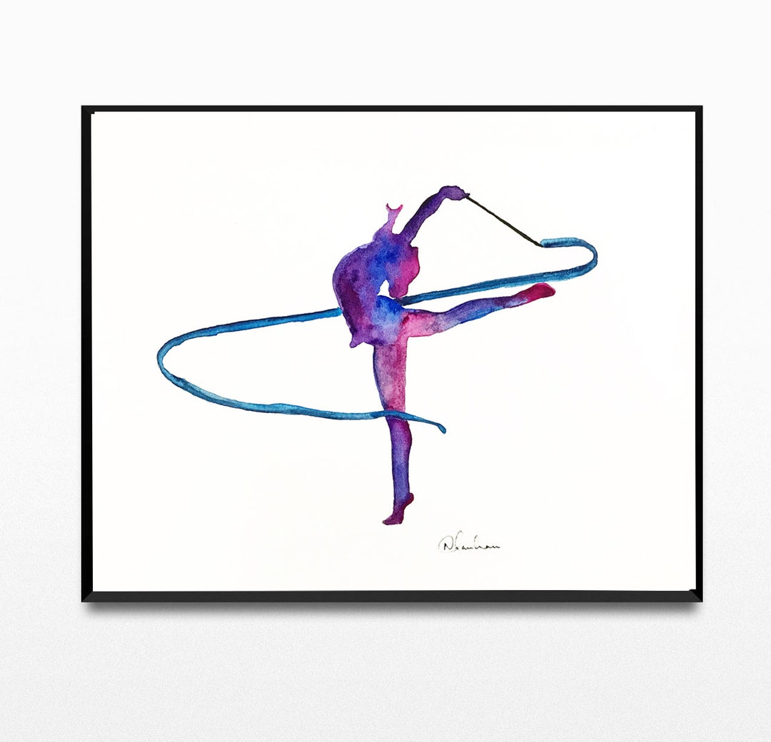 Ribbon Dance, Girls Room Wall Art, Dance Silhouette Art, Dance Art