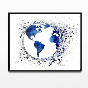 Globe print, World Map Globe poster art, Globe art print, Watercolor Globe, Kids room art, World Map wall art, Earth Map poster, Globe decor