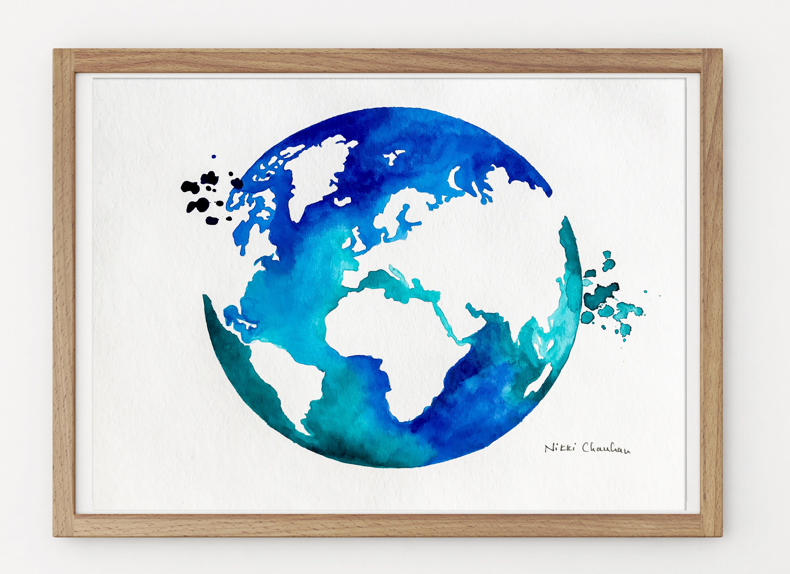 Globe Print, Watercolor Globe, Wanderlust Decor, World Map Globe Poster
