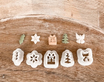 Polymer Clay Cutters - Assorted Mini Christmas Clay Cutters, Holiday Stud Earring Clay Cutters, Mini Winter Cutters,