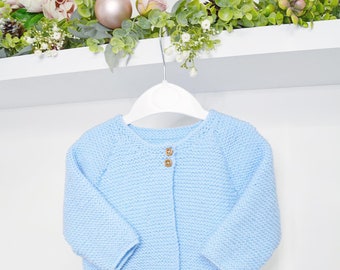 Baby boys blue knitted cardigan | knitted baby cardigan, hand knitted baby sets, hand knitted baby, fine knit baby cardigan