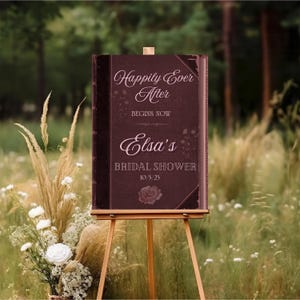 Bridal Shower Welcome Sign Customizable Template Storybook Design Happily Ever After Digital Download Only