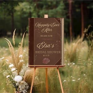 Bridal Shower Welcome Sign Customizable Template Storybook Design Happily Ever After Digital Download Only