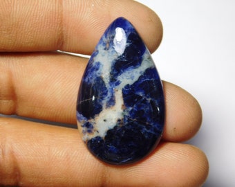 Sodalite Gemstone For Jewelry Making StoneAB-550 Beautiful 100/% Natural Blue Sodalite /& Crystal Quartz 31.50 Carats Oval Cabochon Doublet
