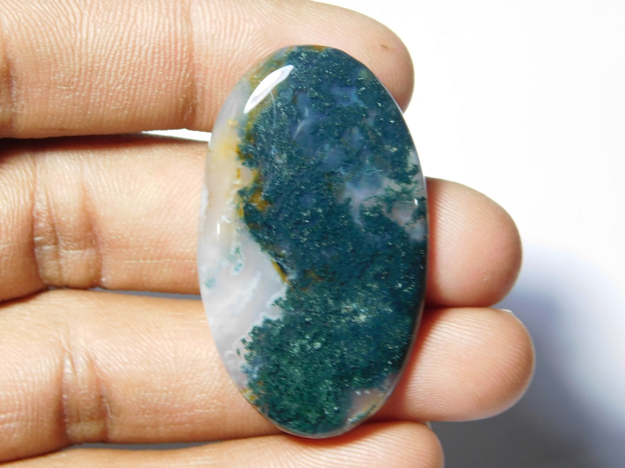 Green Moss Agate CabochonsGreen Moss Agate GemstoneGreen | Etsy