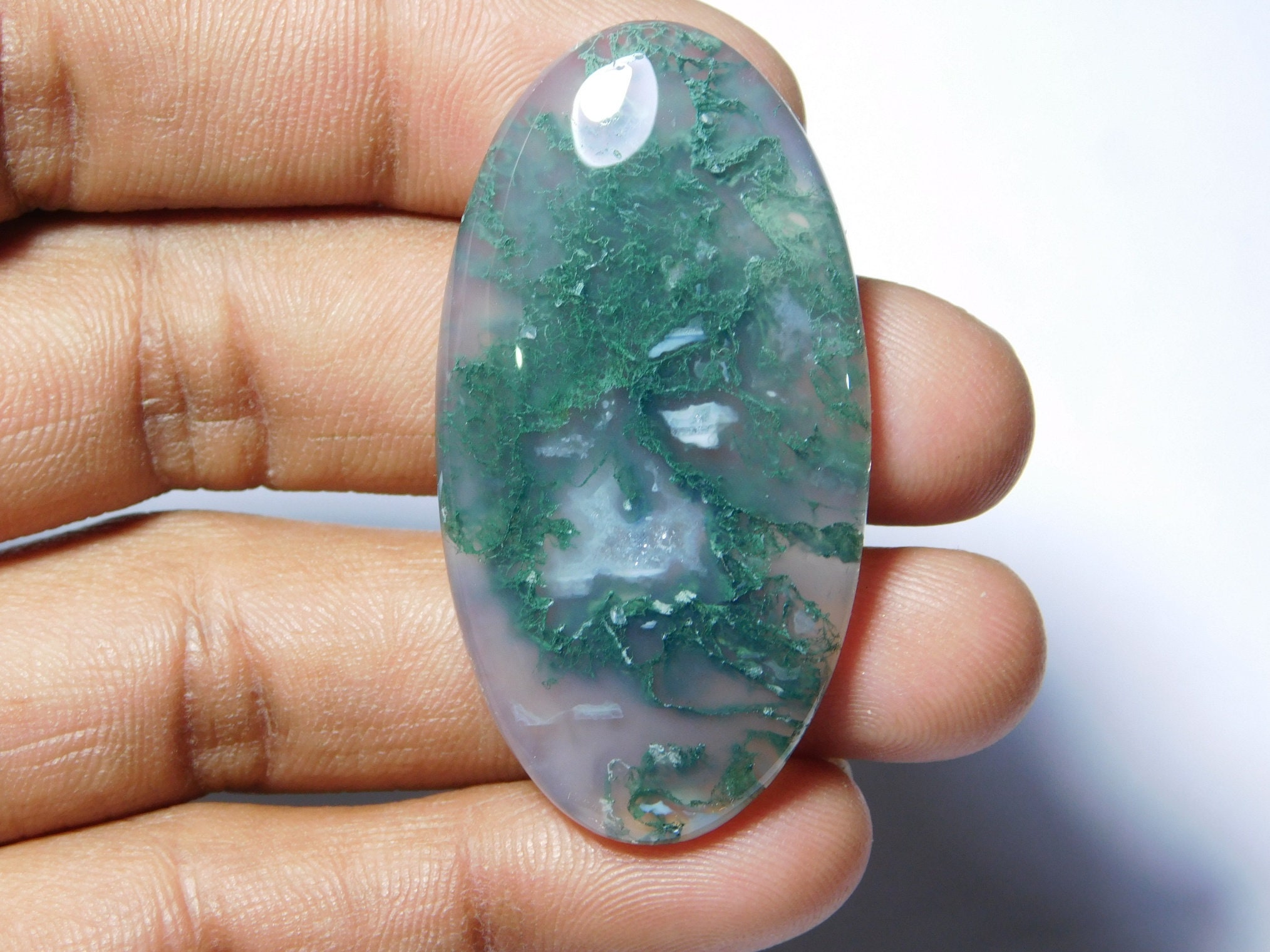 Green Moss Agate CabochonsGreen Moss Agate GemstoneGreen | Etsy