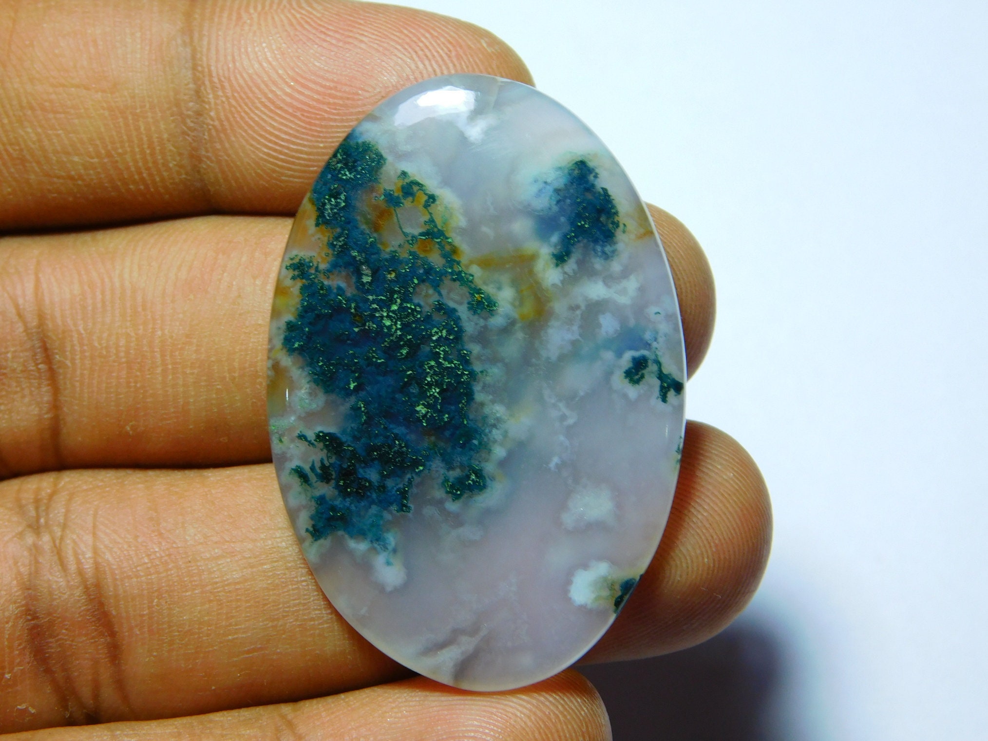 Green Moss Agate CabochonsGreen Moss Agate GemstoneGreen | Etsy