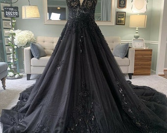 gorgeous black wedding dresses