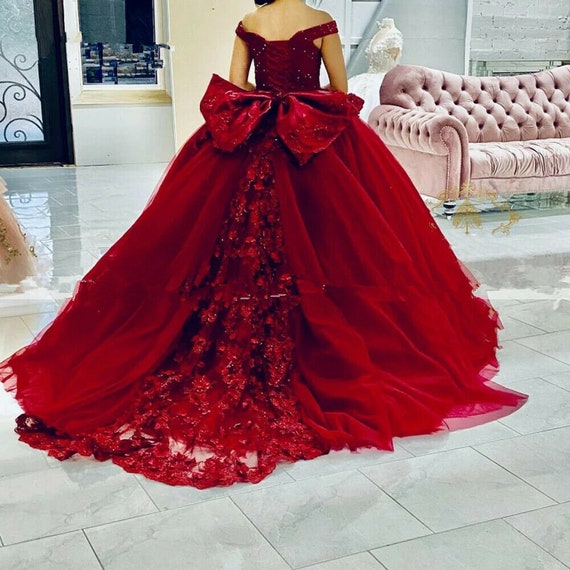 Red Wedding Dress Sweetheart Quinceanera Dress Ball Gown Etsy