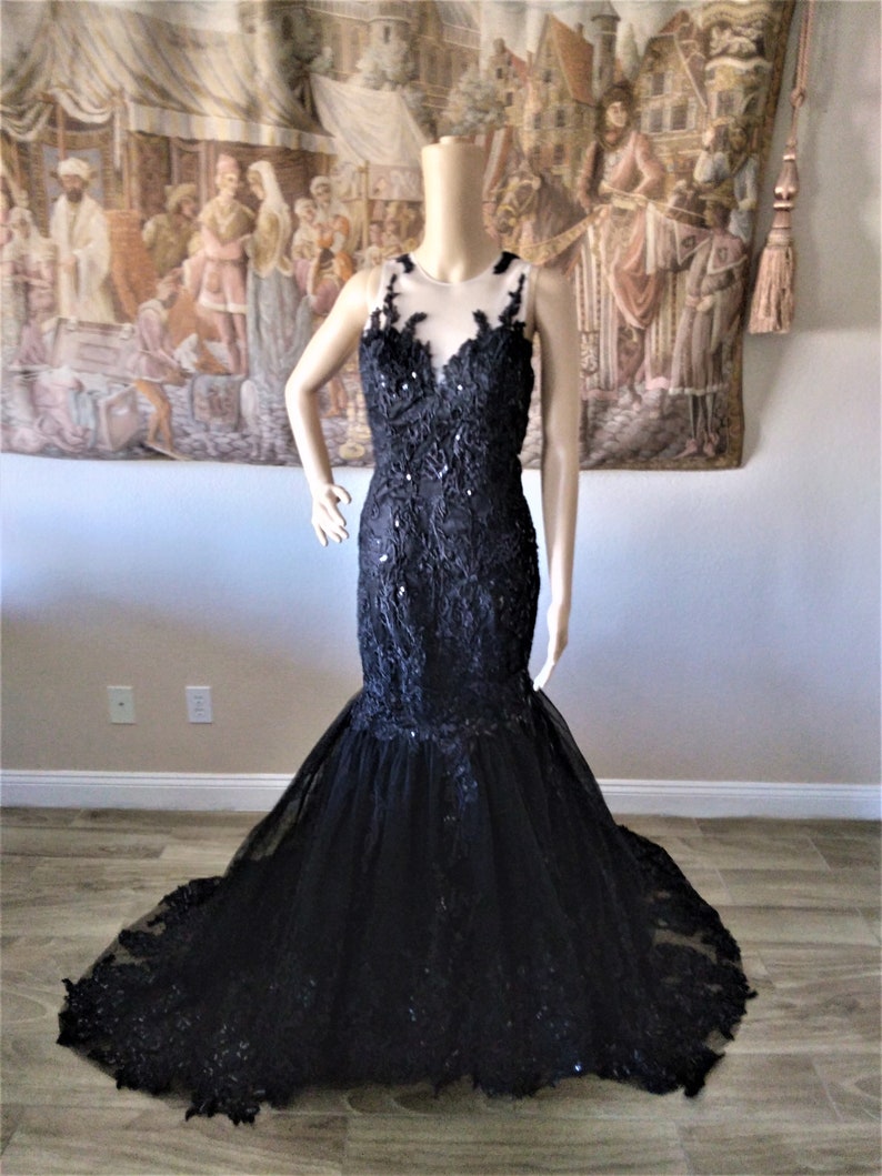 Gorgeous Black Wedding Dress Black Gothic Wedding Dresses With - Etsy